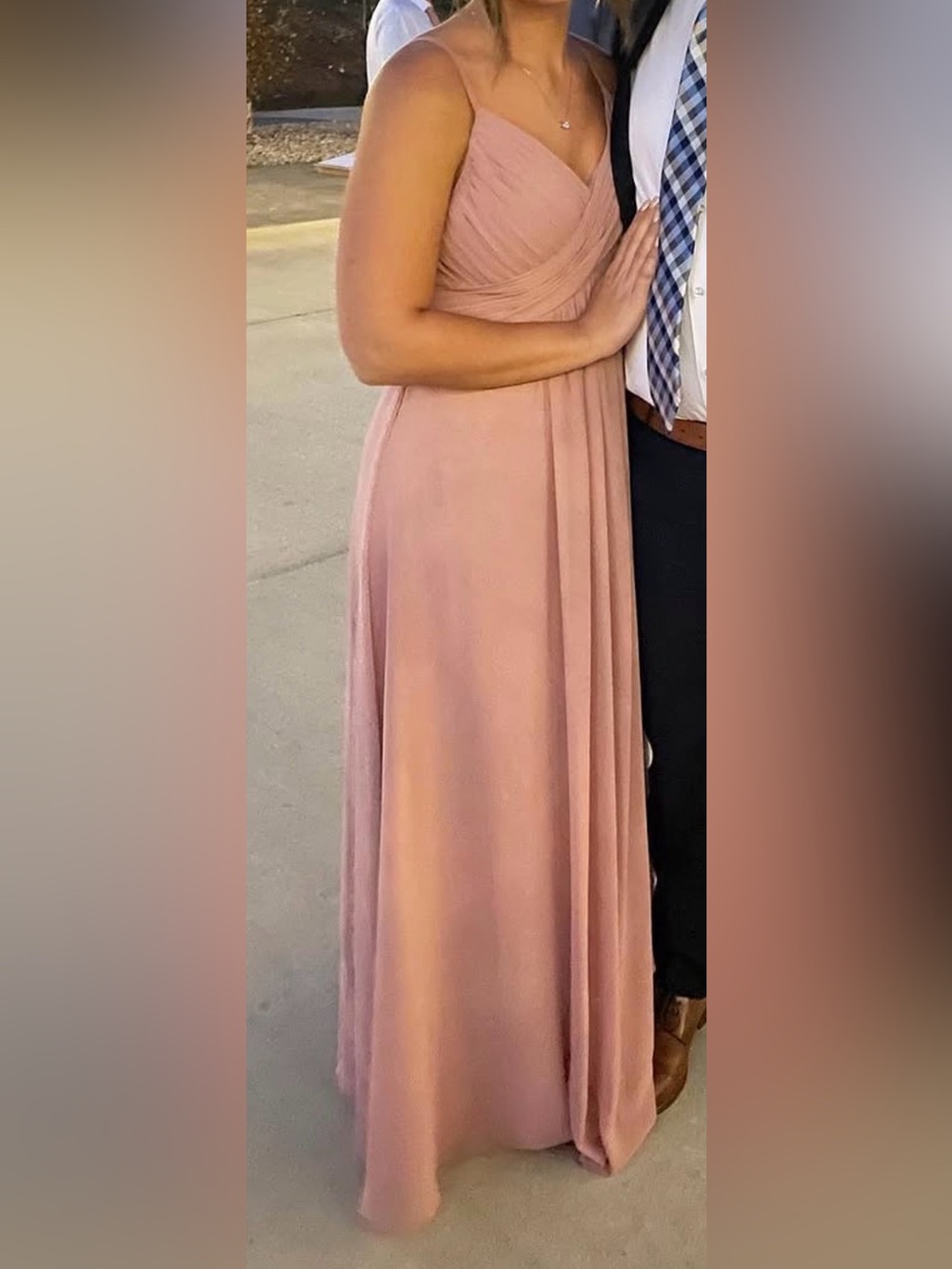 Blush Pink Chiffon Dress- Azazie